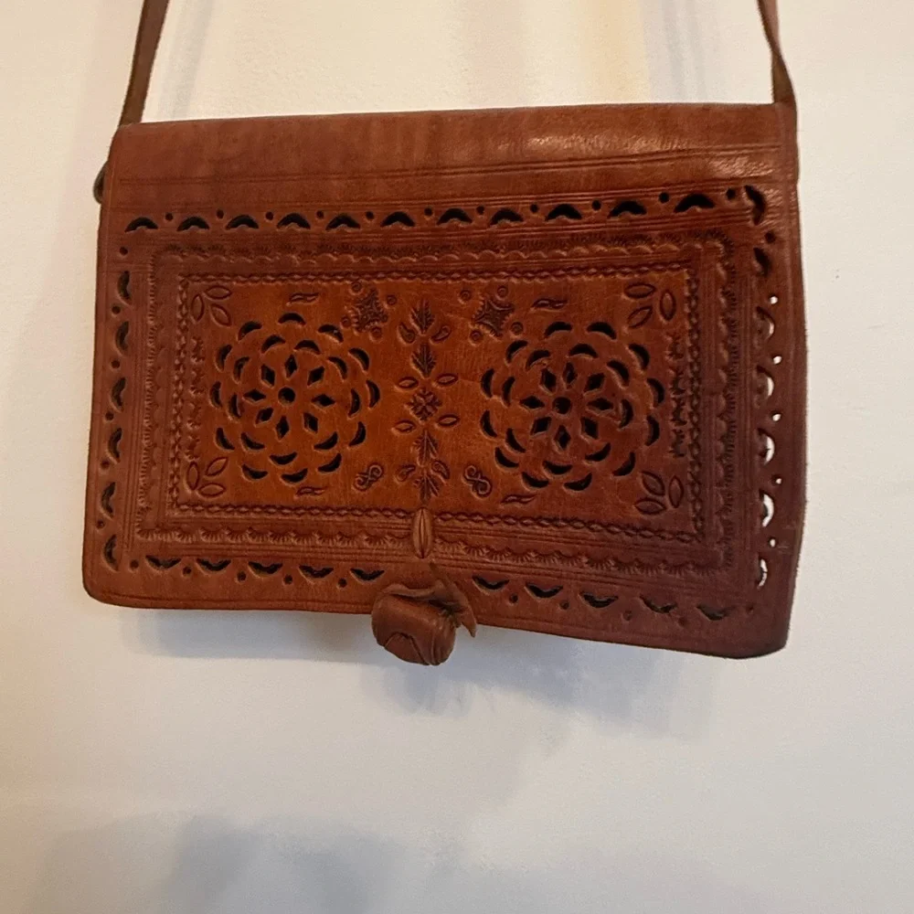 Embossed Leather Crossbody Bag - Picture 8 of 8